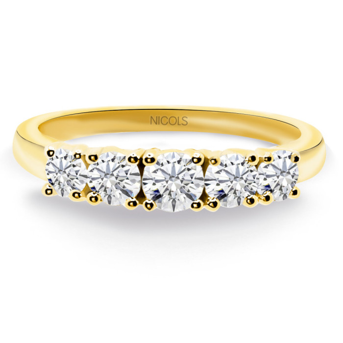 Anillo Diamantes Eloise 0.70 Oro Amarillo - Génial