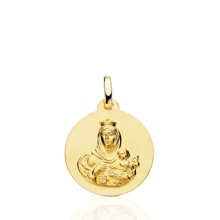 Medalla 18mm Virgen del Carmen 18K - Medalhas Virgens