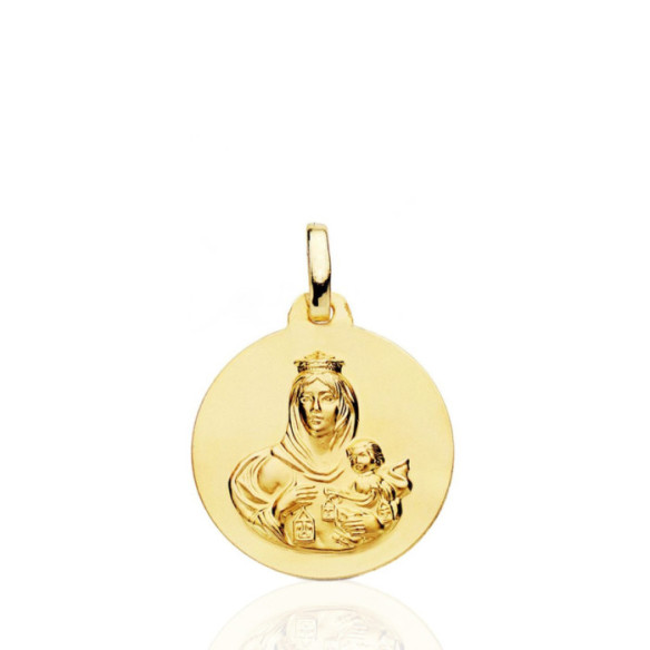 Medal 18mm Virgen del Carmen 18K - Virgin Medals