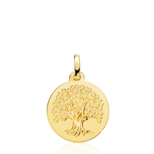 Colgante Árbol de la Vida Medalla 18Mm Oro 18K - Medallas y Cruces