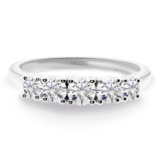 Anillo Diamantes Eloise 0.70 Oro Blanco - Talla Brillante