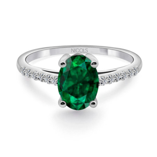 Anillo Esmeralda verde Lola 1.50 - Impegno di anniversario degli anelli
