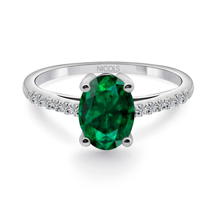 Anillo Esmeralda verde Lola 1.50 - Anillos Compromiso Aniversario
