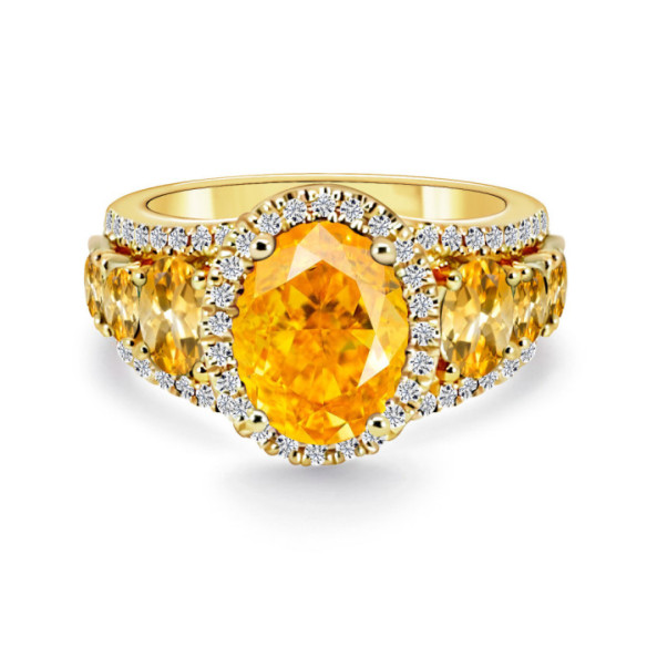 Anillo Citrino y Oro Amarillo Aurora - Ringe andere Edelsteine