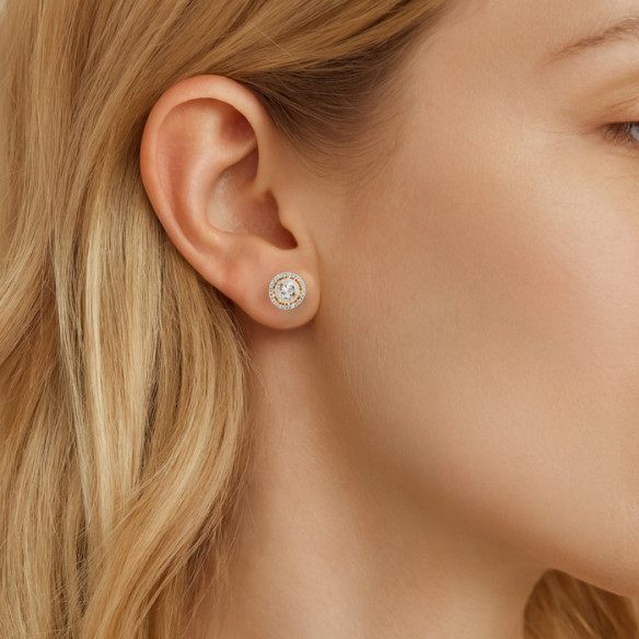 Pendientes Diamantes Dormilonas Gardenia en Oro Amarillo - Orecchini della sposa