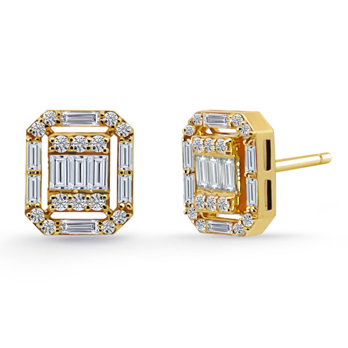 Pendientes Diamantes Oro Amarillo Minerva - Brincos de noiva