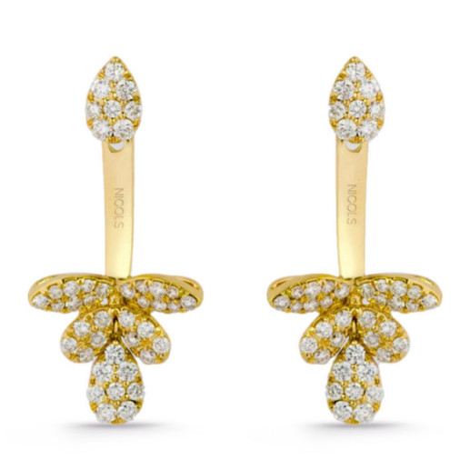 Pendientes de Diamantes EAR JACKETS en Oro Amarillo - lungo