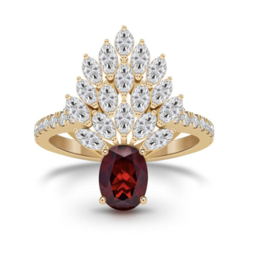 Anillo Rubí y Diamante Carnival - Baguette de escultura