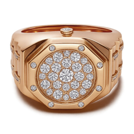 Pavé Diamond Ring Rose Gold - Mens Gold Rings