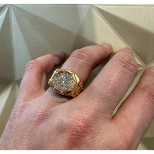 Pavé Diamond Ring Rose Gold - Mens Gold Rings 2
