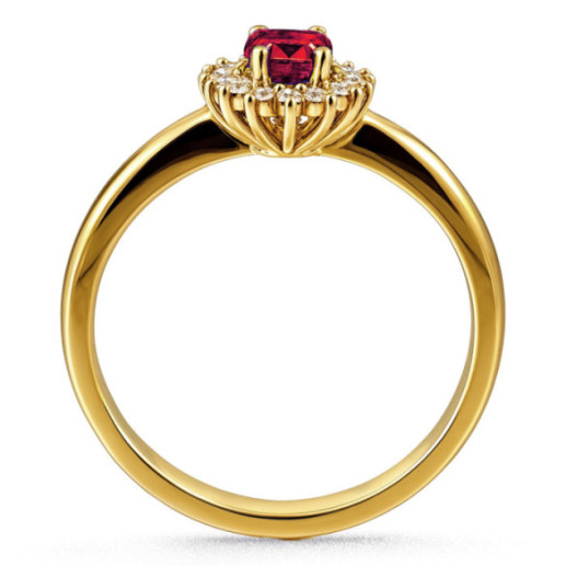 Dalia Ruby and Diamond Ring Yellow Gold 0.50 - Ruby Rings 2