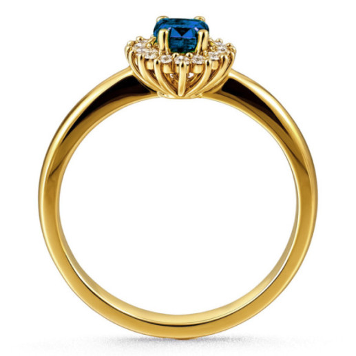 Dalia Yellow Gold Sapphire and Diamond Ring 0.50 - Anniversary Rings 2