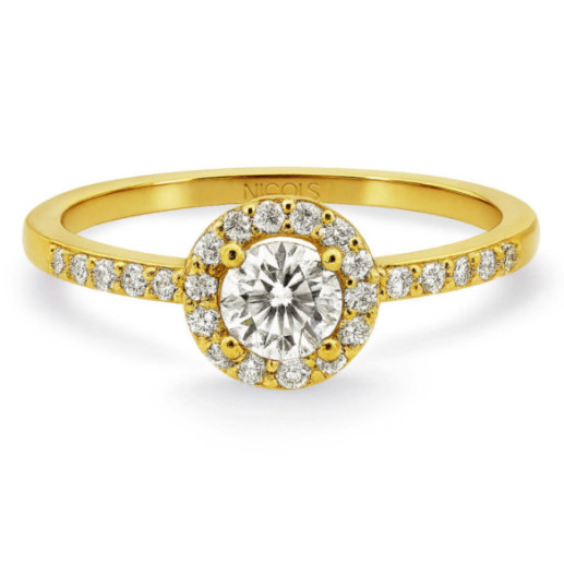 Anillo Solitario Diamante Clavel Oro Amarillo - diseños actuales