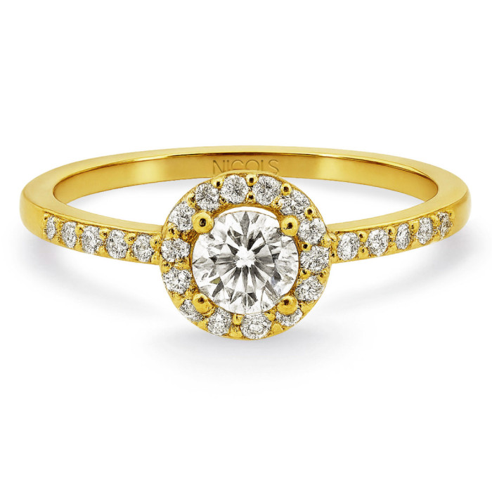 Anillo Solitario Diamante Clavel Oro Amarillo - diseños actuales