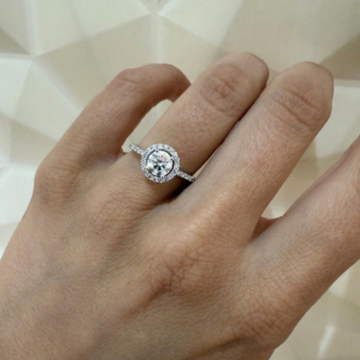 Anillo Solitario Diamante Oro Blanco Clavel - Talla Brillante 2