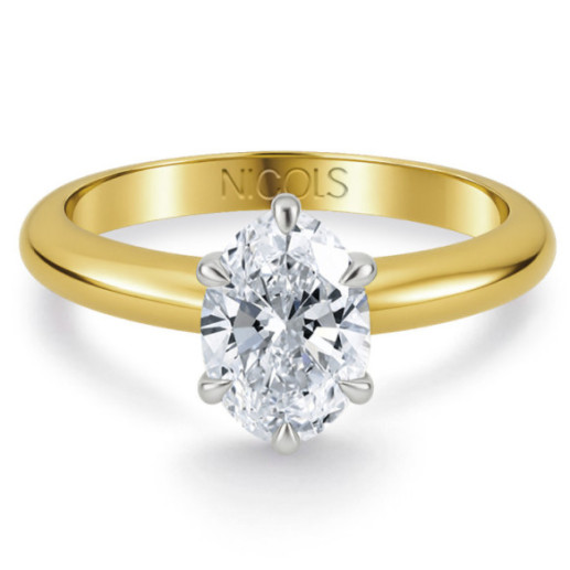 Anillo Solitario Diamante Oval  Olivia 1.00Ct. - Sculpture ovale
