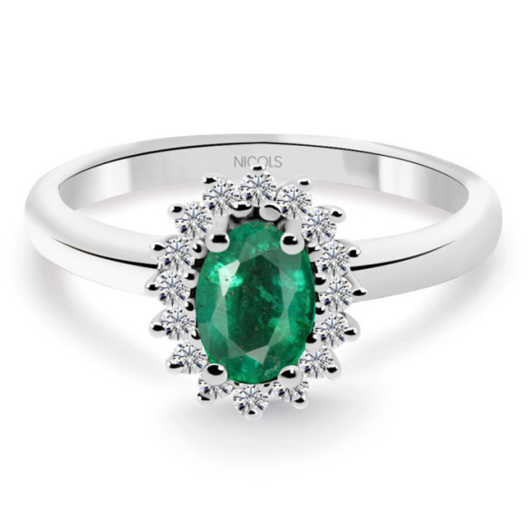 Anillo Esmeralda y Diamantes Dalia 0.50 - LES ANNEAUX