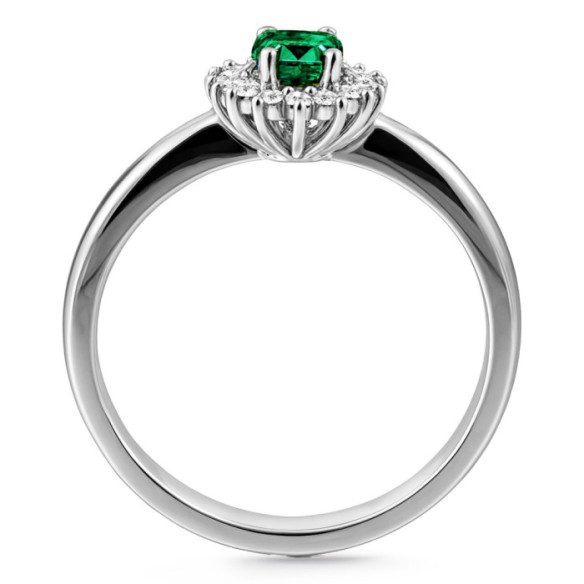 Anillo Esmeralda y Diamantes Dalia 0.50 - LES ANNEAUX