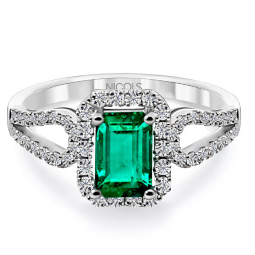 Royal Jewels White Gold Diamond Emerald Ring - Emerald rings