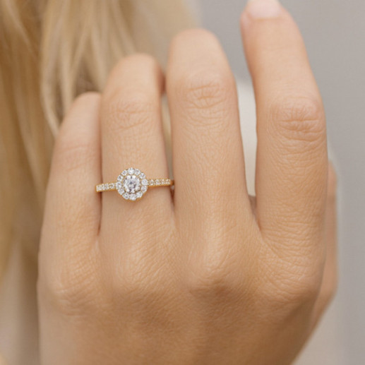 Anillo Solitario Diamante Oro Amarillo Clavel 0,15ct. - Talla Brillante 2