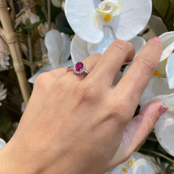 Ruby Engagement Ring 1.00 DALIA - Rings