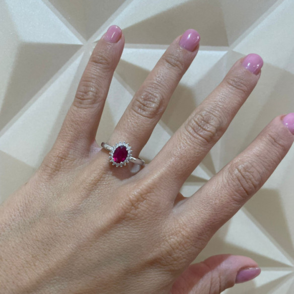 Ruby Engagement Ring 1.00 DALIA - Rings
