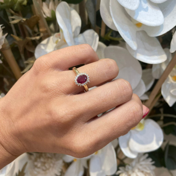 Anillo Compromiso Rubi Dalia 1.00 - Compromisso de aniversário de anéis