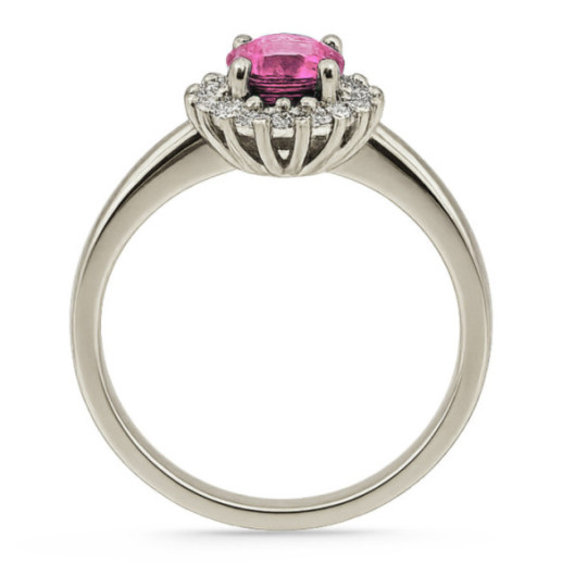 Anillo Zafiro Rosa Dalia 0.90 - Anillos Compromiso Aniversario 2