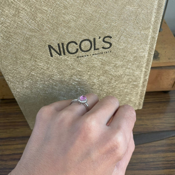 Anillo Zafiro Rosa Dalia 0.90 - Anillos Compromiso Aniversario