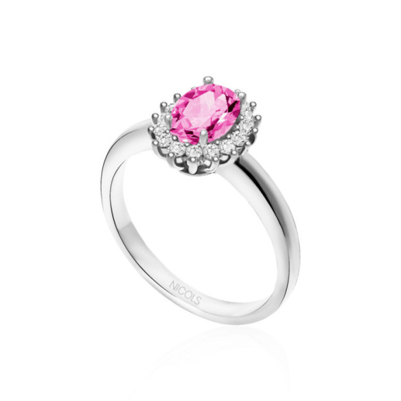 Anillo Zafiro Rosa Dalia 0.90 - Anillos Compromiso Aniversario