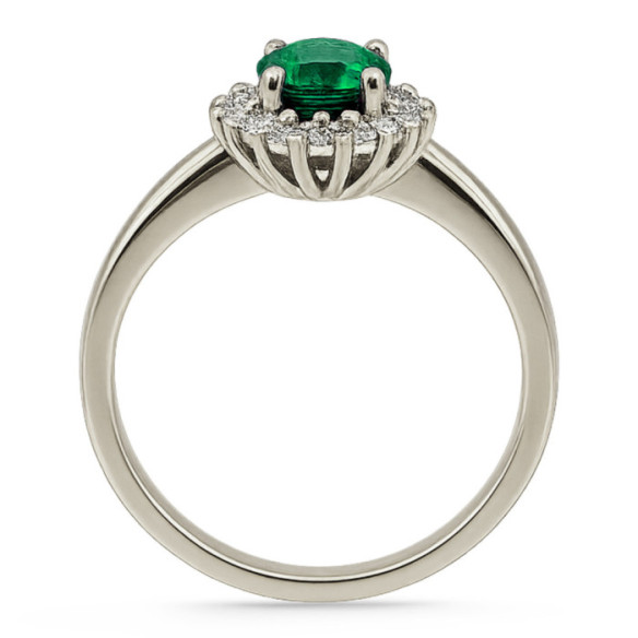 Anillo Compromiso Esmeralda Dalia 1.00 - Anillos Compromiso Aniversario