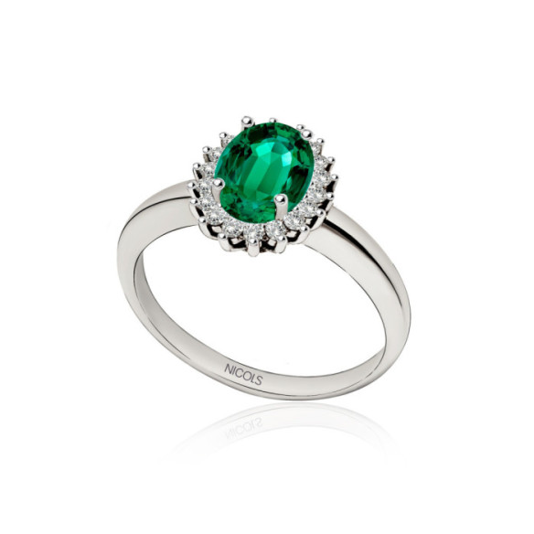 Anillo Compromiso Esmeralda Dalia 1.00 - Anillos Compromiso Aniversario