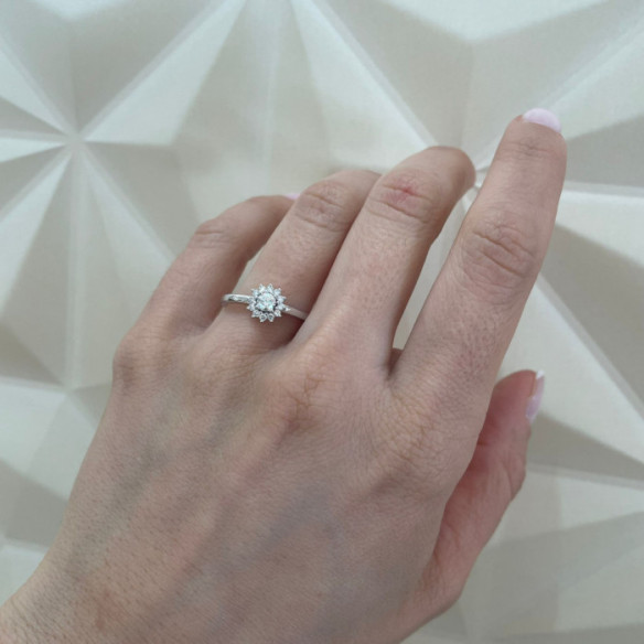Anillo Diamantes Margarita 0.20 - Anillos de Promesa Diamantes
