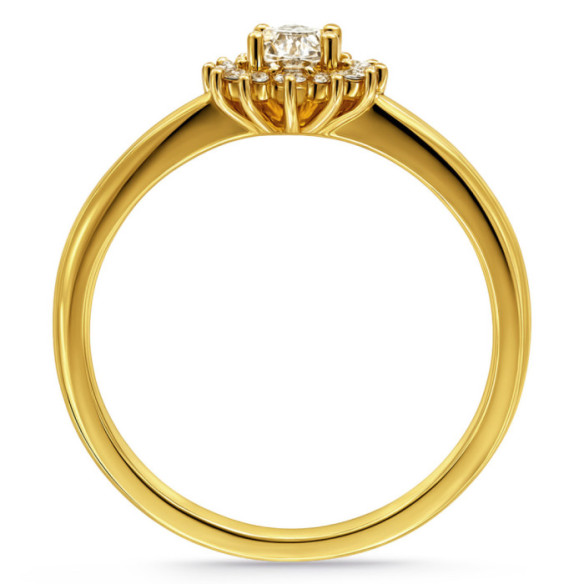 Anillo Diamantes Margarita Oro amarillo - Talla Brillante