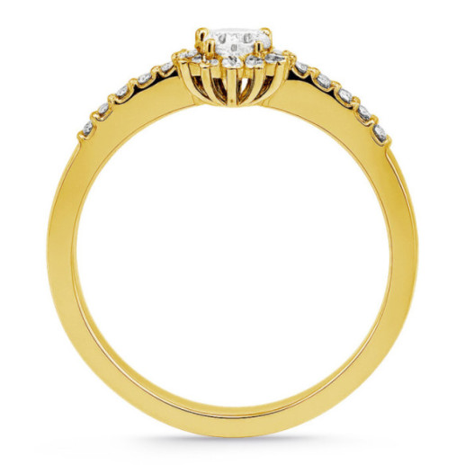 Anillo Solitario Margarita 0.15 brazo diamantes Oro Amarillo - Promise Anneaux Diamonds 2