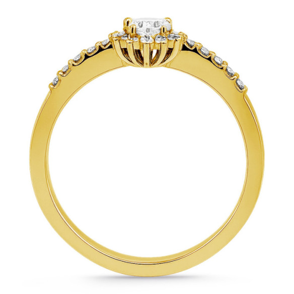 Anillo Solitario Margarita 0.15 brazo diamantes Oro Amarillo - Anillos de Promesa Diamantes
