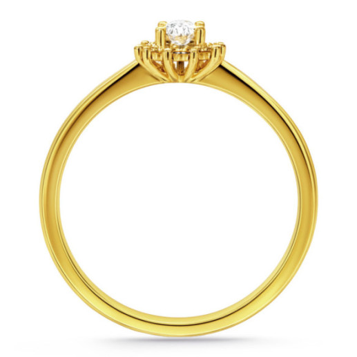 Anillo Diamantes Margarita 0.15 Oro Amarillo - Promise Anneaux Diamonds 2