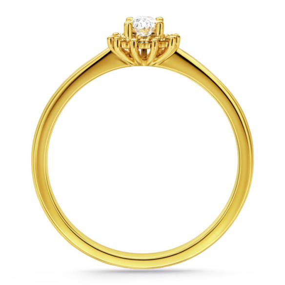 Anillo Diamantes Margarita 0.15 Oro Amarillo - Promessa anéis diamantes