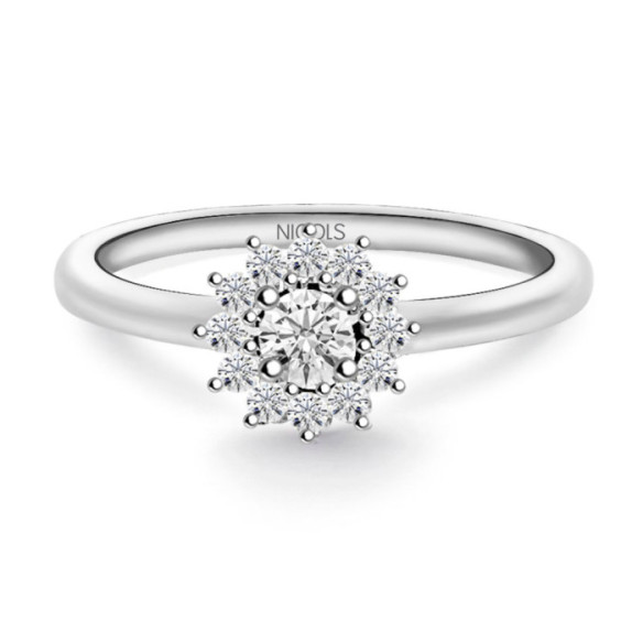 Anillo Diamantes Margarita 0.15 - Brillante