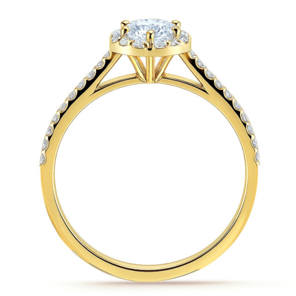 Anillo Solitario Diamante Pera Oro Amarillo Alma - Talla Pera