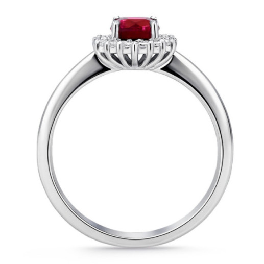 Anillo rubi Margarita 0.60 diamantes en orla - Bagues de fiançailles rouges 2