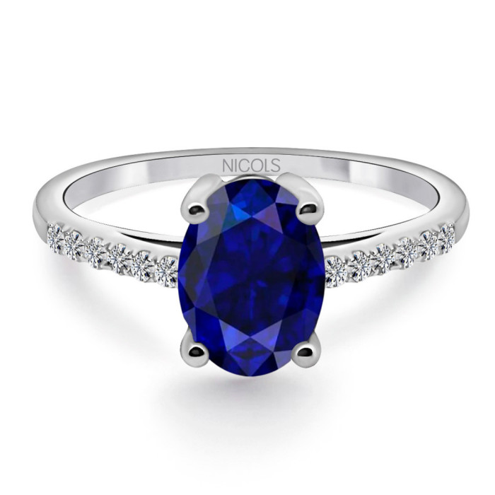 Anillo Zafiro Azul Lola 1.50Ct - Jubiläums Verlobungsringe