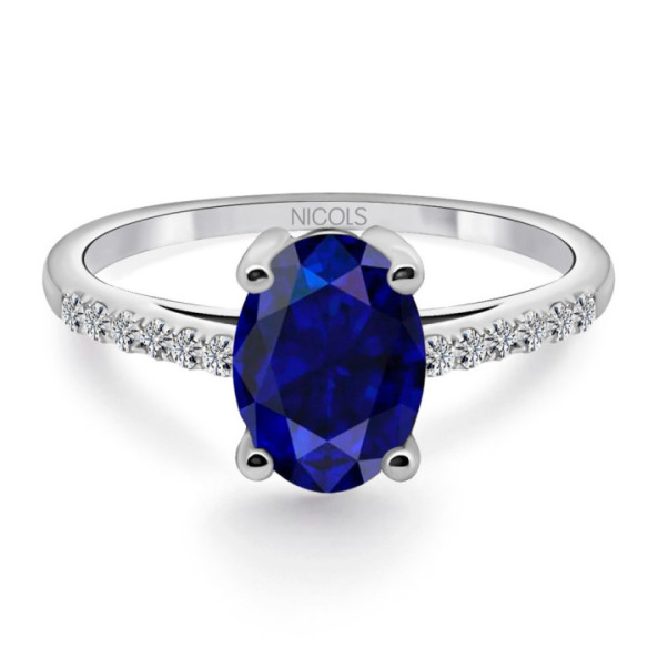 Anillo Zafiro Azul Lola 1.50Ct - Jubiläums Verlobungsringe