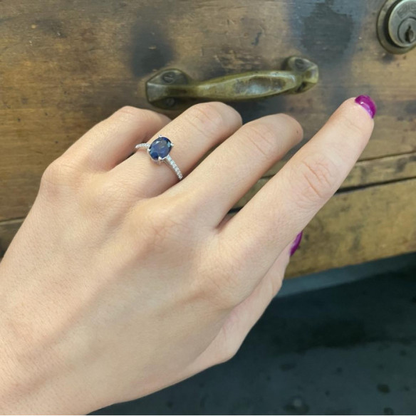 Anillo Zafiro Azul Lola 1.50Ct - Jubiläums Verlobungsringe