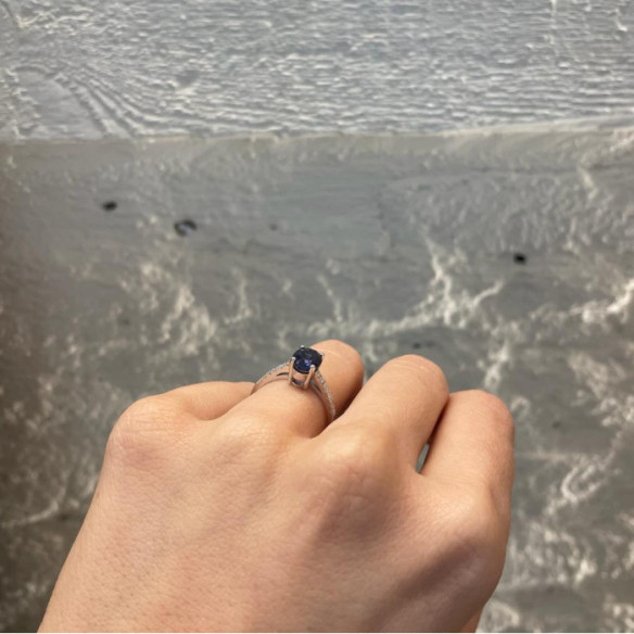 Anillo Zafiro Azul Lola 1.50Ct - Jubiläums Verlobungsringe
