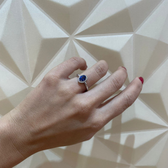 Anillo Zafiro Dalia Sunset 0.70Ct - Compromisso de aniversário de anéis