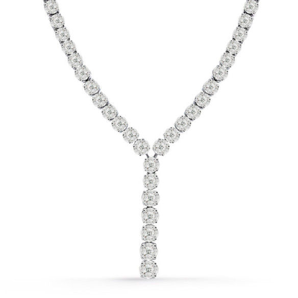 Gardenia Red Carpet White Gold Diamond Choker - High jewelry