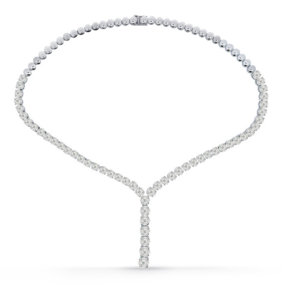 Gardenia Red Carpet White Gold Diamond Choker - High jewelry