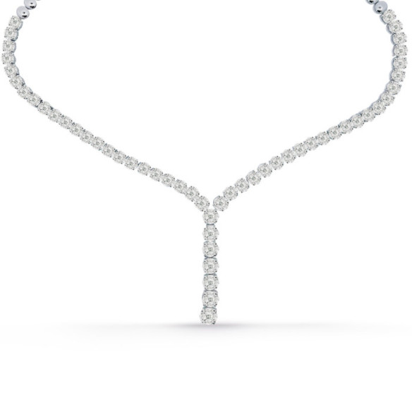 Gardenia Red Carpet White Gold Diamond Choker - High jewelry