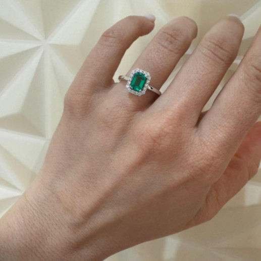 Anillo Esmeralda Sunset 0.75 Ct - Anillos Compromiso Aniversario 2